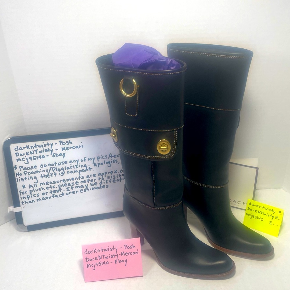 Vintage Near Perfect Like New Coach Black Leather Boots Coach Leather Scent